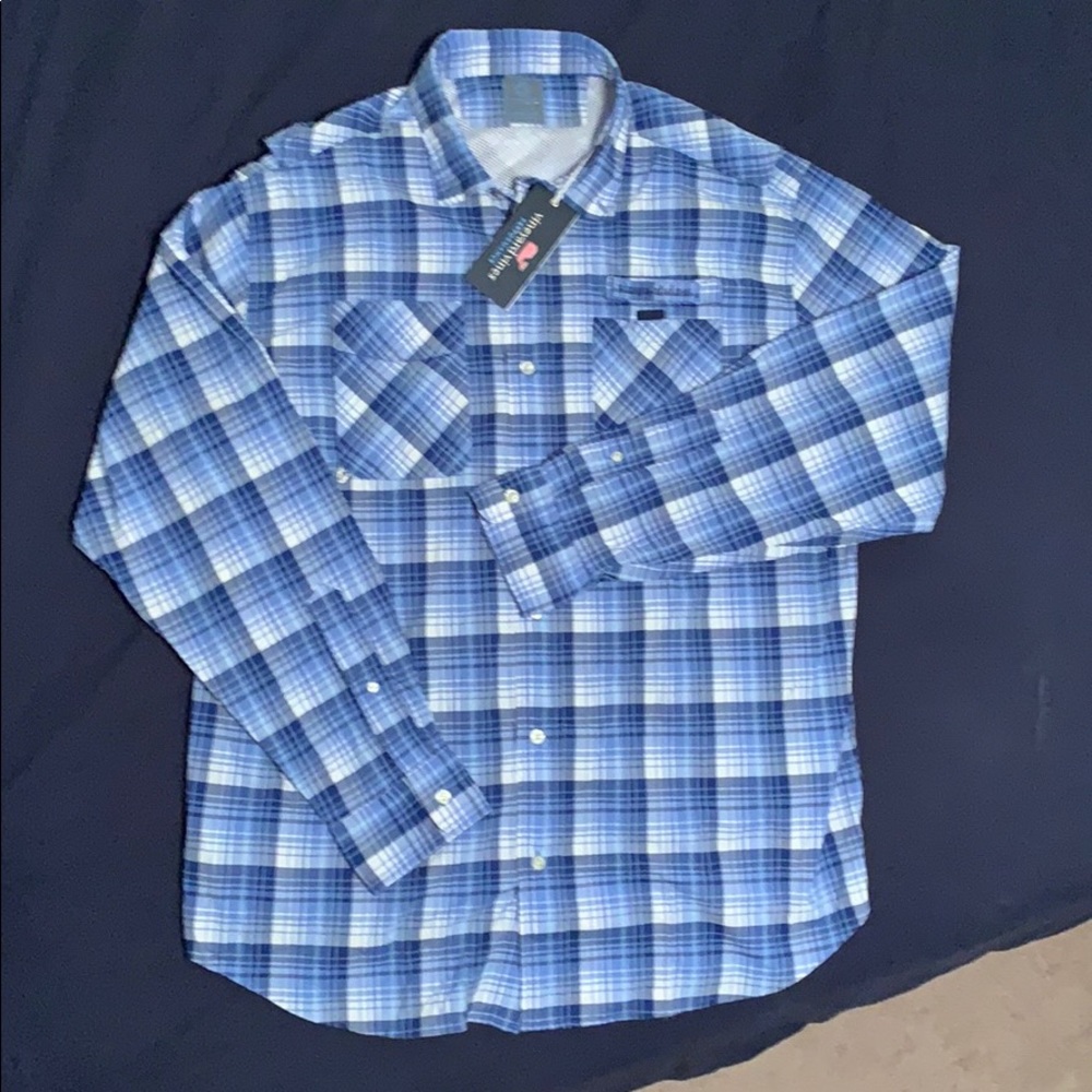 Vineyard Vines Harbor Shirt Bighorn Large NWT